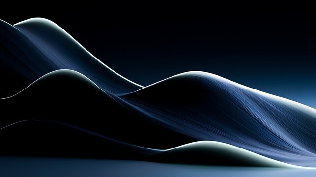 backlit abstract wave, rim glow edges, dark environment, premium lighting