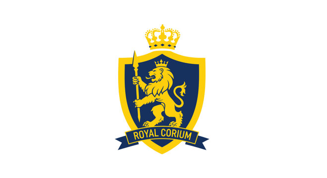 Royal Corium Emblem: Lion with Crown and Spear on Shield