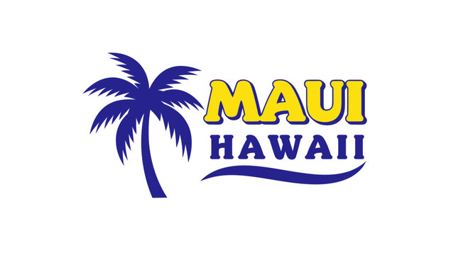 Maui Hawaii Palm Tree Logo