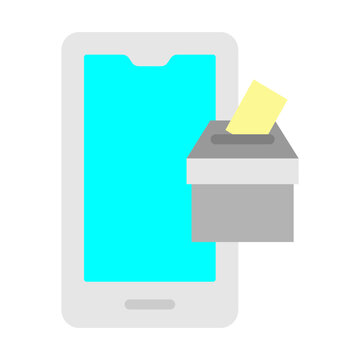 Online Voting Vector Flat Icon Design