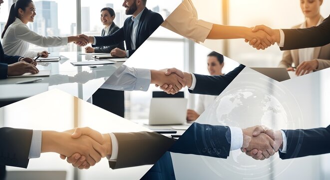 Professional Handshake Deal Closing Business Partnership Agreement Success