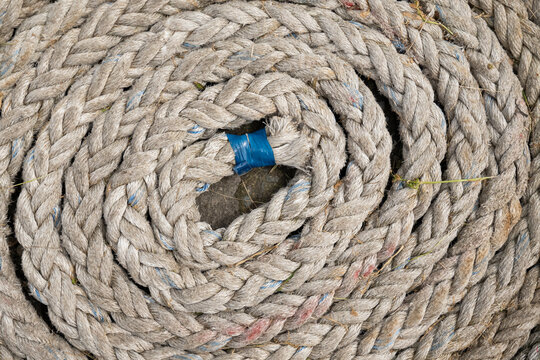 Coiled Marine Rope Nautical Texture Macro