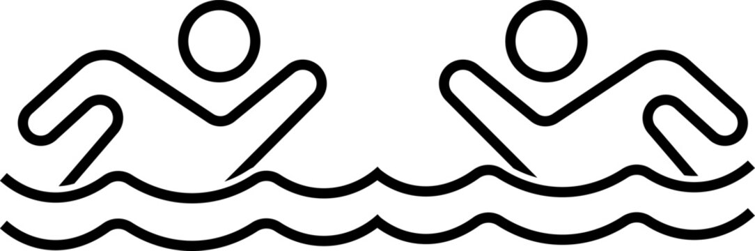 Swimming Icon &ndash; Water Sport Pool Swim Training Fitness Activity Vector Illustration