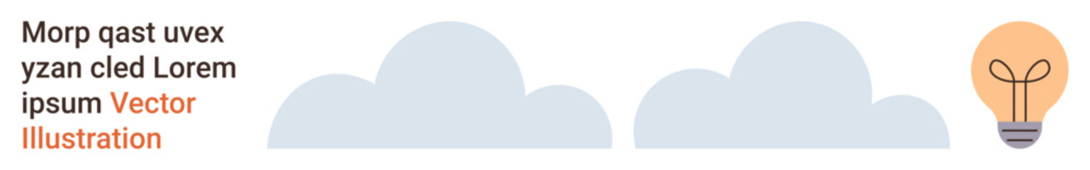 Innovation, creativity, business strategy, brainstorming, energy concepts, digital innovation. Two clouds and a lightbulb graphic. Innovation and creativity theme with a clean design approach © robu_s