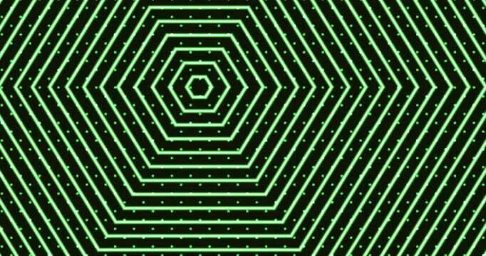 Abstract Geometric Hexagonal Pattern Loop Animation with Dynamic Color Transitions.