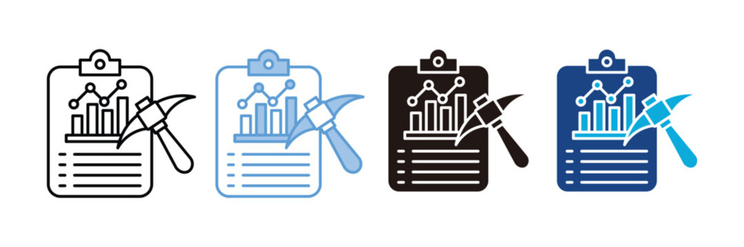 Data Mining    Icon Set Multiple Style Collection