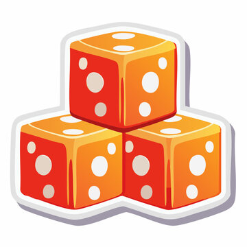 Three Orange Dice Stacked