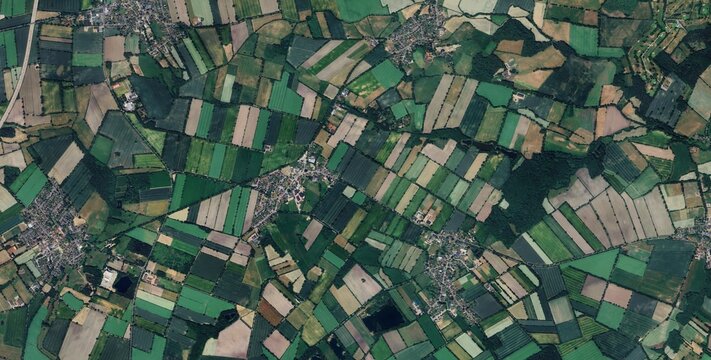 orth German Rural Farmland Aerial View Patchwork