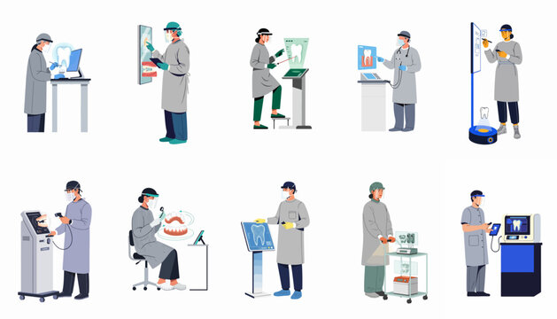 Professional Dental Technicians and Dentists Using Advanced Digital Technology, 3D Scanning, and Computer-Aided Systems for Modern Oral Healthcare and Laboratory Procedures