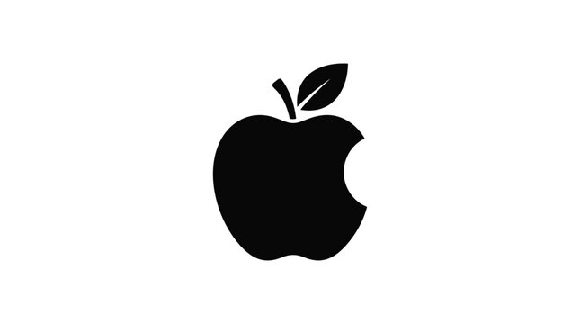 Apple logo silhouette on a white background