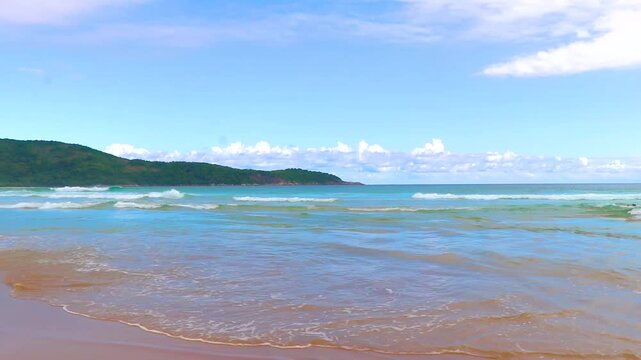 Praia Lopes Mendes beach on tropical island Ilha Grande Brazil.