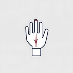 Fototapeta premium A graphic illustration of a hand with a cut on the finger