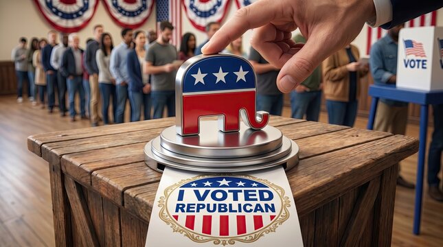 Republican Elephant Logo of the United States - Visual Design.
