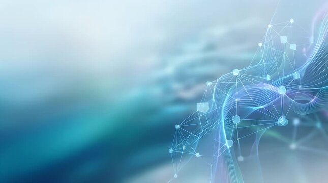 Abstract digital wave with connected nodes illustrating technology and innovation
