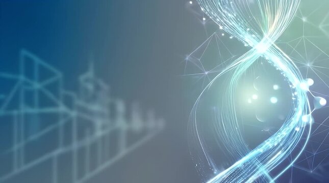 Abstract digital wave pattern with light effects and mathematical elements