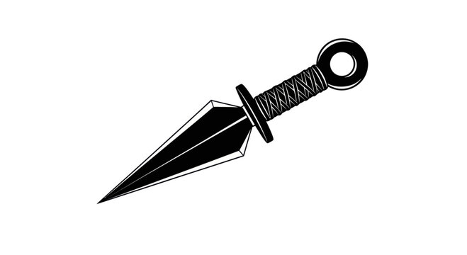 Black Kunai Knife Silhouette, Japanese Ninja Weapon