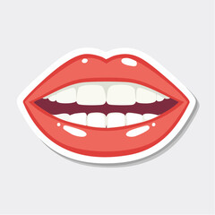 Obraz premium Open Red Lips with White Teeth
