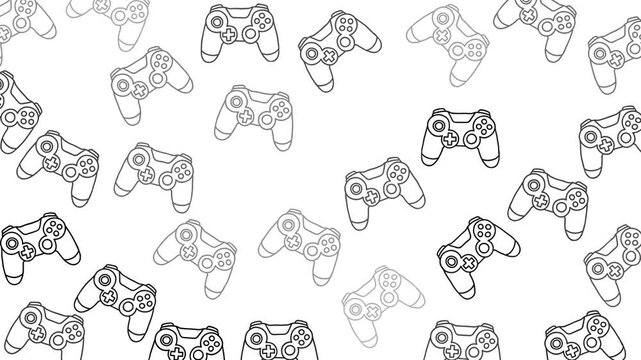 Seamless gaming controller motion background with modern playful style, perfect for esports branding, wallpapers, posters, and UI design.