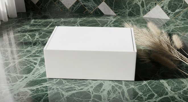 A pristine white box amidst a chaotic background