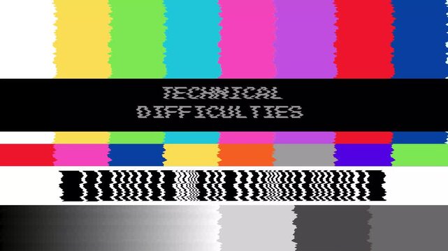 Classic television test pattern indicating technical difficulties