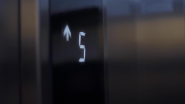 Moving up in an elevator to the fourth floor
