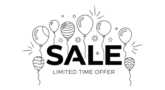 Sale, Limited Time Offer, Balloons, Celebration, Discount, Shopping, Marketing