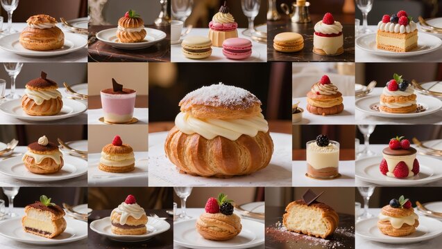 Paris Brest Pastry Collage Collection