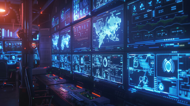 Command Center Monitors Operations for Intelligence and Surveillance Missions