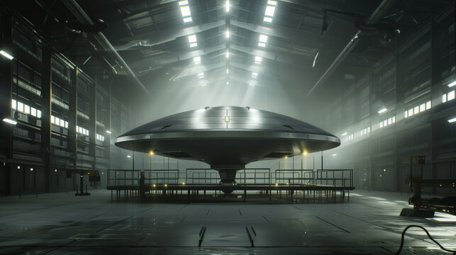 Secret UFO Stored Inside Military Hanger at Undisclosed Location