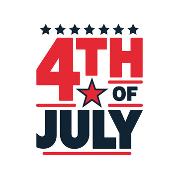 4th of July vector t-shirt design with patriotic stars and bold red blue typography