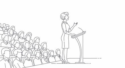 Obraz premium Business woman giving a presentation to an audience