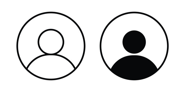 Account profile icon elements. icon in trendy flat and stroke style
