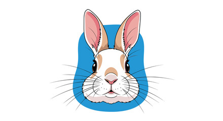Obraz premium Cute Bunny Face Illustration Isolated on White Background