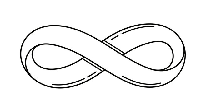A simple black and white outline of an infinity symbol