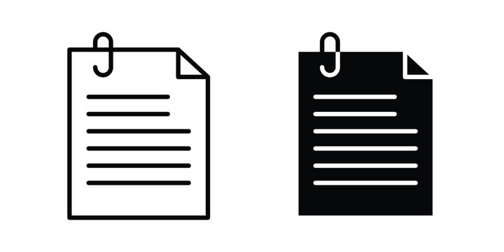 Attach document icon elements. icon in trendy flat and stroke style
