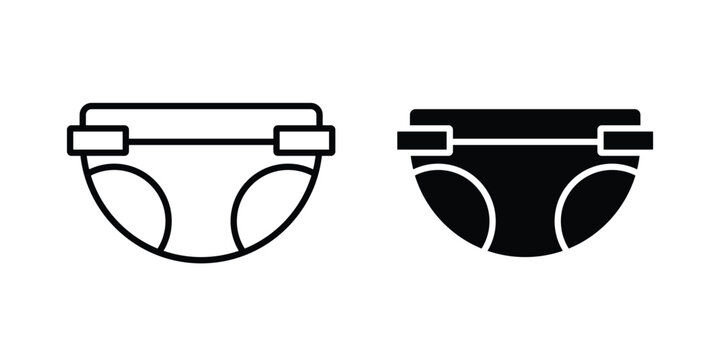 Baby diaper icon elements. icon in trendy flat and stroke style