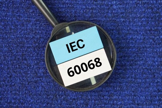 Magnifying glass and words IEC 60068 is a series of international standards for environmental testing of electrotechnical products, components, and equipment.