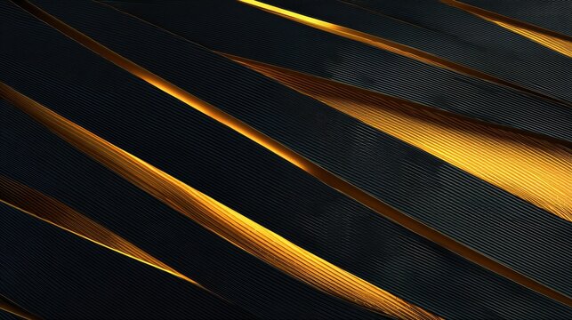 Abstract dark material with glowing golden light between diagonal grooves