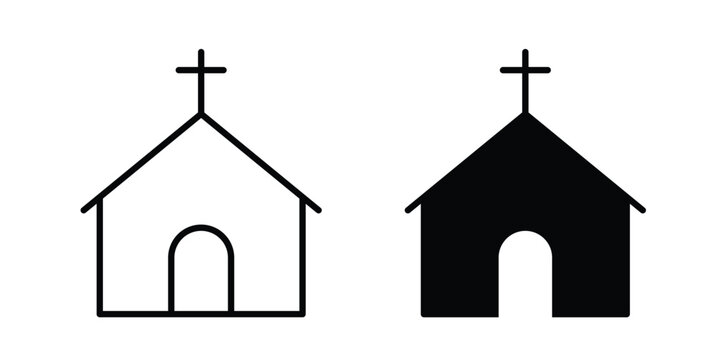 Church icon elements. icon in trendy flat and stroke style