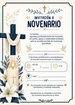 invitacion para imprimir de novenario catolico 