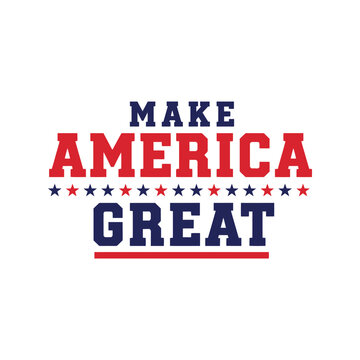 Make America Great vector t-shirt design with patriotic red white blue typography and stars