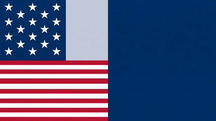 Fototapeta premium Abstract USA flag graphic with stars, stripes, and a large blue section, ideal for design templates or patriotic themes