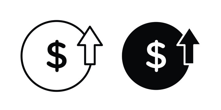Cost increase icon elements. icon in trendy flat and stroke style