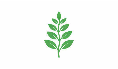 Naklejka premium Minimalist Stem with Leaves Vector Icon for Organic Nature and Eco Brand Design