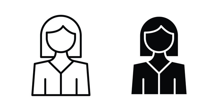 female icon elements. icon in trendy flat and stroke style