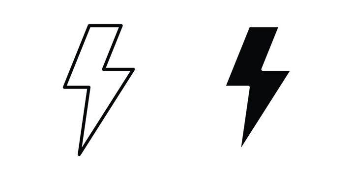 Flash icon elements. icon in trendy flat and stroke style