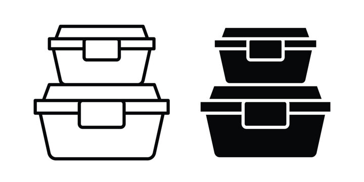 Food Container icon elements. icon in trendy flat and stroke style