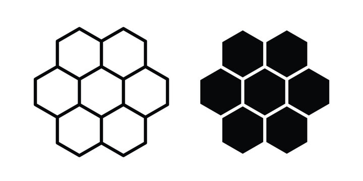 Honeycomb icon elements. icon in trendy flat and stroke style