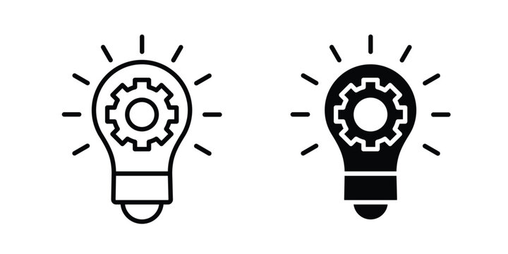 Innovation icon elements. icon in trendy flat and stroke style