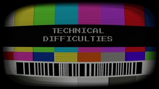 Classic Broadcast Interruption Technical Difficulties Screen Display